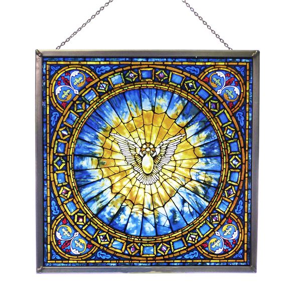 TIFFANY HOLY SPIRIT STAINED GLASS  - SQUARE